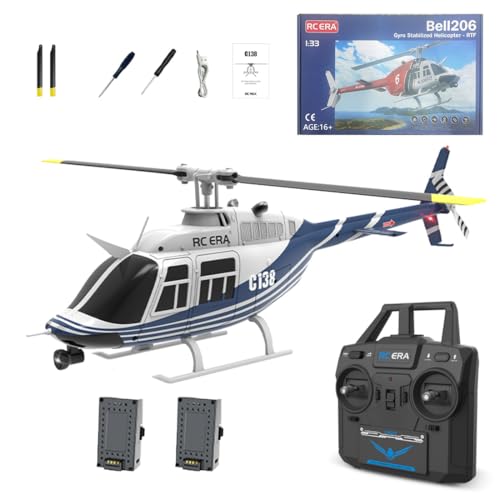 Meiurlex RC ERA C138 206 RC Helikopter, 2,4G 6CH Ferngesteuerter Hubschrauber mit Höhenhaltung, Optische Flusspositionierung, Tastendruck Start/Landung (1/30 Maßstab) von Meiurlex