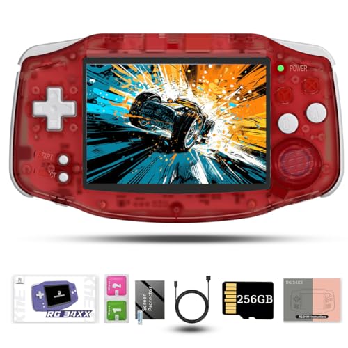 Meiurlex RG 34XX Retro Handheld Spielkonsole, 256GB TF-Karte mit 11.000+Spielen 3,4 Zoll IPS Bildschirm Linux-System Arcade Spielkonsole Video Emulator Spielegeschenke für Erwachsene und Kinder von Meiurlex