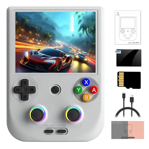 Meiurlex RG406V Retro Handheld Spielkonsole 128G TF-Karte 4000+Spiele, 5,48 Zoll IPS Touchscreen Unisoc T820 Android System Videospiel Player, Unterstützt WiFi & Bluetooth ((4+128G)+128G) von Meiurlex