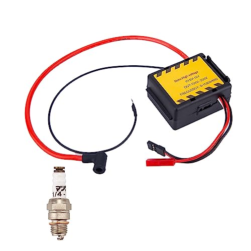 Meiurlex Verbrennungsmotor Modell Zündstartersatz, CDI-Zünder + Zündkerzensatz für Retrol HM-01 4-Takt Stationärmotor Horizontales Hit-and-Miss Motormodell von Meiurlex