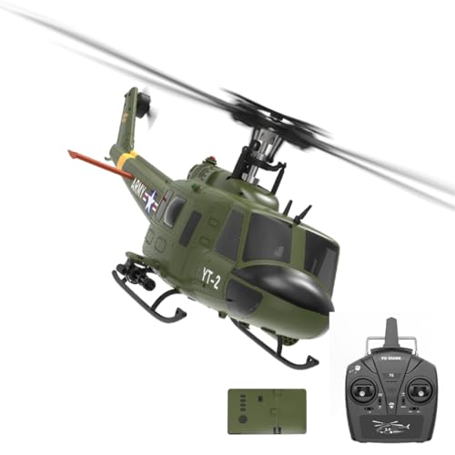 Meiurlex YUXIANG F07 UH-1D RC Hubschrauber für Erwachsene, 1/34 6CH Bürstenloses Direktantriebs Helikopter Modell mit 6-Achsen-Gyro, 3D/6G RC-Flugzeug Modell Spielzeug (1 Akku) von Meiurlex