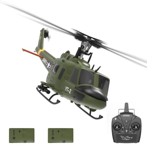 Meiurlex YUXIANG F07 UH-1D RC Hubschrauber für Erwachsene, 1/34 6CH Bürstenloses Direktantriebs Helikopter Modell mit 6-Achsen-Gyro, 3D/6G RC-Flugzeug Modell Spielzeug (2 Akku) von Meiurlex