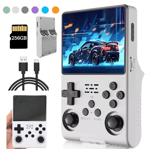 R40S PRO Retro Handheld Spielkonsole 256GB mit 30000+Spielen, Linux System 3,5-Zoll IPS Bildschirm Videospielkonsole für Jungen und Mädchen von Meiurlex