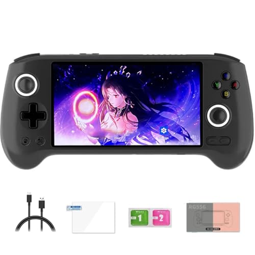 RG556 Retro Handheld Spielkonsole, 5,48-Zoll Touch AMOLED Bildschirm Unisoc T820 Android 13 Videospiele Player für Erwachsene Kinder & Jungen (4+128G)/Keine Spiele von Meiurlex