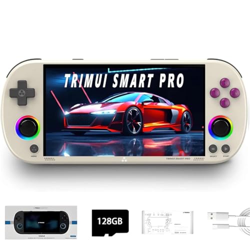 TRIMUI SMART PRO Handheld Spielkonsole 128G TF Card mit 12,700+Spielen, 4,96-Zoll IPS Bildschirm Linux A133P Retro Arcade Videospiel Emulator Geschenke für Erwachsene & Kinder von Meiurlex