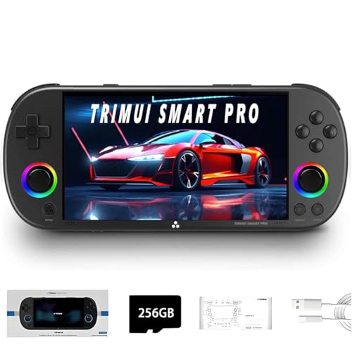 TRIMUI SMART PRO Handheld Spielkonsole 256G TF Card mit 14,300+Spielen, 4,96-Zoll IPS Bildschirm Linux A133P Retro Arcade Videospiel Emulator Geschenke für Erwachsene & Kinder von Meiurlex