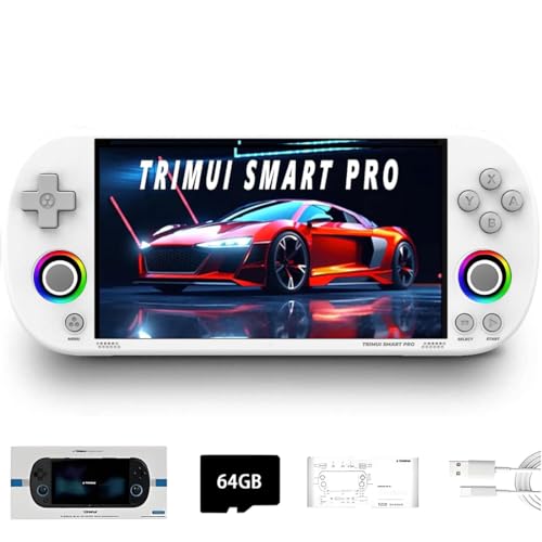 TRIMUI SMART PRO Handheld Spielkonsole 64G TF Card mit 12,000+Spielen, 4,96-Zoll IPS Bildschirm Linux A133P Retro Arcade Videospiel Emulator Geschenke für Erwachsene & Kinder von Meiurlex