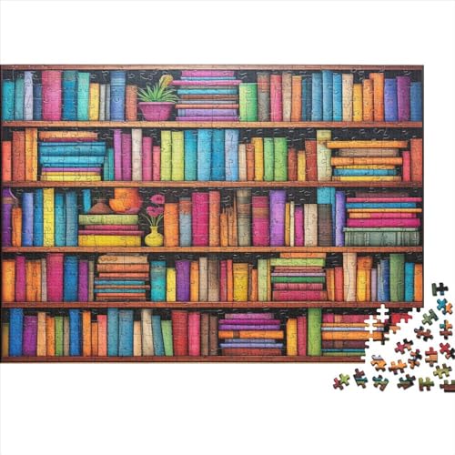 Bücherregal Erwachsene 1000 Teile Puzzle Wohnkultur Geburtstag Family Challenging Spiele Educational Spiele Stress Relief 300pcs (40x28cm) von MekUk