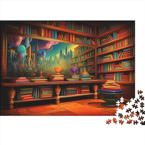 Bücherregal Puzzles Erwachsene 1000 Teile Geburtstag Wohnkultur Family Challenging Spiele Educational Spiele Stress Relief 1000pcs (75x50cm) von MekUk