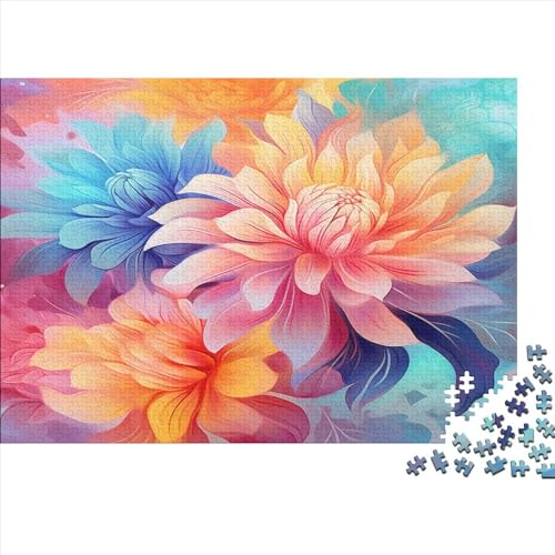 Bunte Blumen Puzzles Erwachsene 1000 Teile Lotus Geburtstag Wohnkultur Family Challenging Spiele Educational Spiele Stress Relief 1000pcs (75x50cm) von MekUk