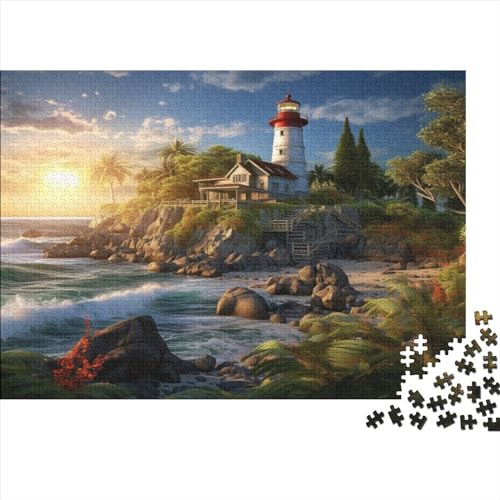 Leuchtturm an der Küste Puzzles Für Erwachsene 1000 Teile Lernspiel Geburtstag Home Decor Family Challenging Spiele Stress Relief Toy 300pcs (40x28cm) von MekUk