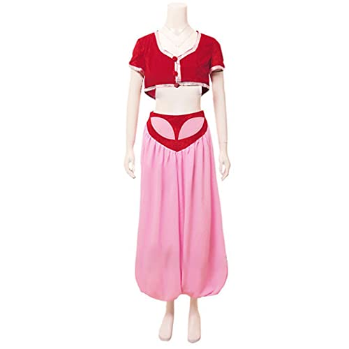 I Dream of Jeannie Cosplay Jeannie Arabisches Haremskostüm Halloween Outfit (XXXL, Rot) von MelangCos