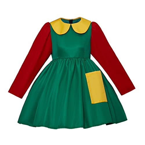 La Chilindrina Kostüm Damen Chilindrina Kleid für Halloween Weihnachten (XXL, Grün) von MelangCos