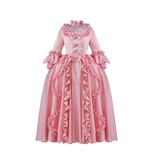 Rokoko Kostüm Marie Antoinette Rosa Prinzessin Kleid Court Ballkleid Damen 18. Jahrhundert, Pink, L von MelangCos