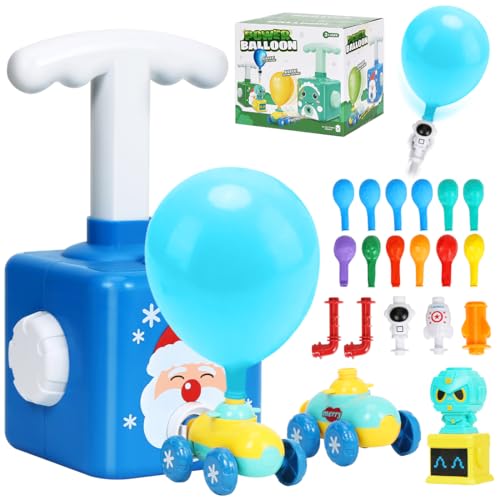 Ballon Auto Spielzeug,luftballon spielzeug kinder，Trägheitsspielzeug Spaß Trägheit Power Auto Ballon，für Kind Weihnachten Geschenk Kreative(Blauer Weihnachtsmann) von Meleager