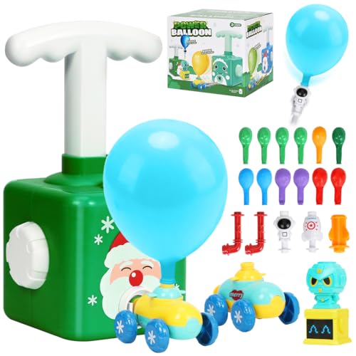 Ballon Auto Spielzeug,luftballon spielzeug kinder，Trägheitsspielzeug Spaß Trägheit Power Auto Ballon，für Kind Weihnachten Geschenk Kreative(Grüner Weihnachtsmann) von Meleager