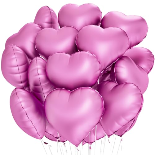 Herz Folienballon Rosa 20 Stück,Herz Helium Luftballons,Heliumballon Herzen,Metall Rosa Herzluftballons,Herzform Folienluftballon Herzballons für Geburtstag Hochzeit Valentinstag von Meleager