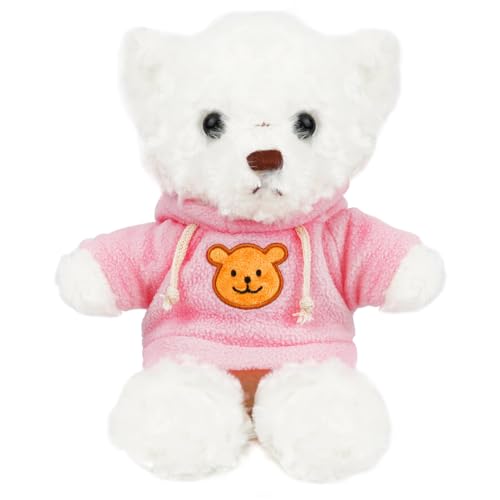 Kuscheltier Teddybär Plüschtier, kuscheltier bär mit Kapuze，Stofftier Schmusetier zum Kuscheln & Spielen, Plüschtier Teddybär Geschenk, Teddybär Plush Dekoration für Jungen und Mädchen(Rosa 30cm) von Meleager