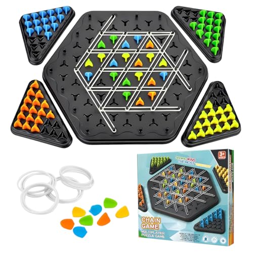 Triggle Spiel, Triggle Spiel Gummibänder, Triggle Game, Triggle Game, Ketten Dreieck Schachspiel, Spiel mit Gummibändern Dreieck, Strategie Brettspiele für Kinder von Meleager