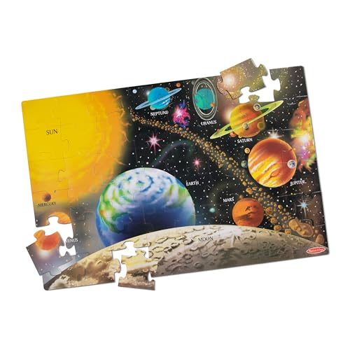 Melissa & Doug 10413 Sonnensystembodenpuzzles, leicht zu reinigende Oberfläche, fördert die Hand-Augen-Koordination, 48 Stück, mehrfarbig, 91,44 x 60,96 cm (L x B) von Melissa & Doug