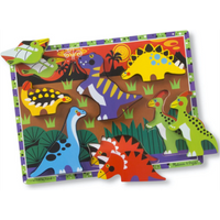 MELISSA&DOUG 13747 Holzklotzpuzzle 7 Teile Dinosaurier von Melissa & Doug