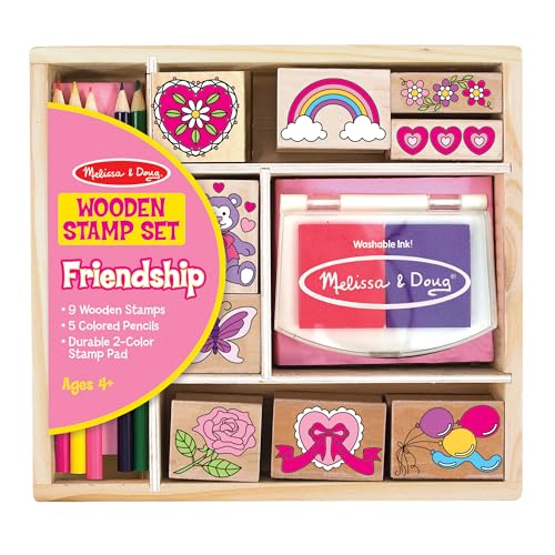 Melissa and Doug 1632 - Freundschafts-Stempelset aus Holz mit Stiften und Farbe von Melissa & Doug