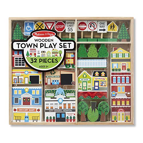 Melissa & Doug (FFP – Pretend Play Holzstadt-Spielset für Kinder mit Stauraum von Melissa & Doug