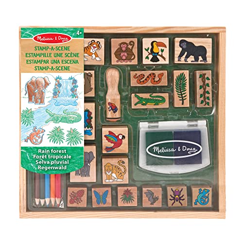 Melissa & Doug Stamp-a-scene – Regenwald | Kunsthandwerk | Stempelsets und -schablonen | 4+ | Geschenk für Jungen oder Mädchen von Melissa & Doug