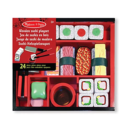 Melissa & Doug Spielset aus Holz zum Schneiden von Sushi | Fantasiespiel | Essensspiel | 3+ | Geschenk für Jungen oder Mädchen, Merhfarbig von Melissa & Doug