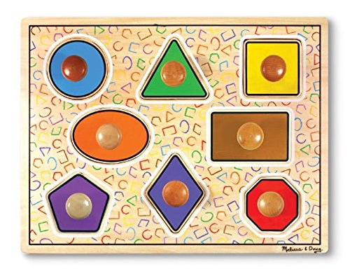 Melissa & Doug Steckpuzzle aus Holz mit großem Knauf - Geometrische Formen von Melissa & Doug