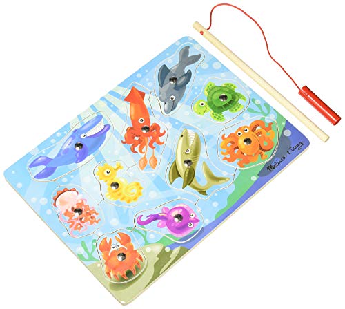 Melissa and Doug Angelspiel für Kinder ab 3 Jahre | Fische Angeln Spiel | Motorikspielzeug magnetisches Holzpuzzle Fisch & Angelspiel Holz | Geschenk für 3 jährige | Kinder Spielzeug ab 3 Jahre von Melissa & Doug