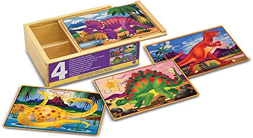 Melissa & Doug Holzpuzzle ab 3 Jahre Dino Motive | Dinosaurier Puzzle | Dino Puzzle ab 3 Jahre | Dinosaurier Spielzeug Junge & Mädchen | Puzzle Dinosaurier mit großen Teilen | Lernspiele ab 3 Jahre von Melissa & Doug