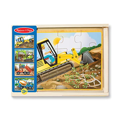 Melissa & Doug Baustellenpuzzles in einer Box | Puzzles | Holzspielzeug | 3+ | Geschenk für Jungen oder Mädchen von Melissa & Doug