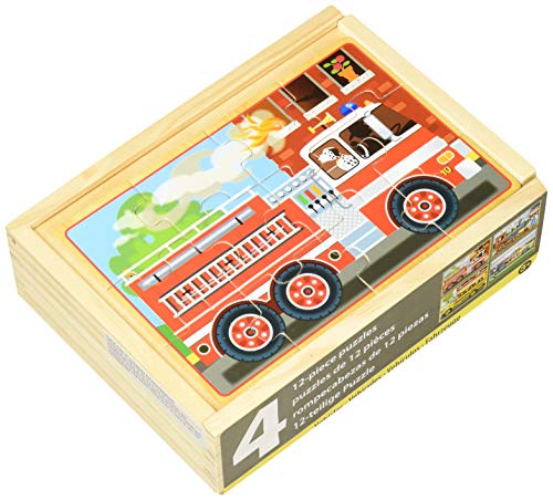 Melissa & Doug 13794 4 Holzpuzzle im Kästchen Fahrzeuge von Melissa & Doug