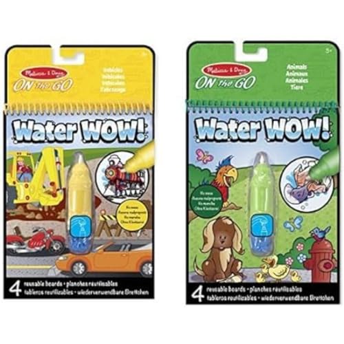 Melissa & Doug 15376 Malblock-Enthüllung mit Wasser-Tiere, Mehrfarben & 15375 Malblock-Enthüllung Mit Wasser-Fahrzeuge, Mehrfarbig von Melissa & Doug