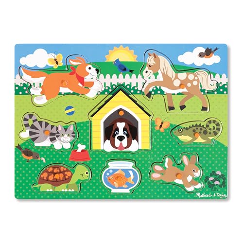 Melissa and Doug Haustiere Holzpuzzle Kinder , Puzzle ab 2 Jahre , Greifpuzzle Steckpuzzle Holz ab 2 Jahre , Holzpuzzle ab 2 , Holzspielzeug Spiele ab 2 Jahre , Schichtpuzzle Holz Puzzles Kind von Melissa & Doug