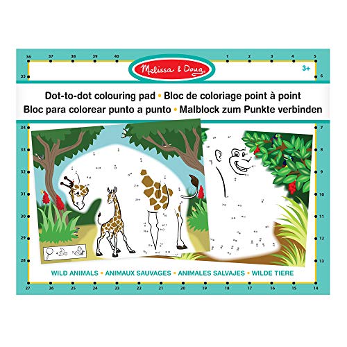 Melissa & Doug 19104 MalblockzumPunkteverbinden-WildeTiere, Mehrfarbig von Melissa & Doug