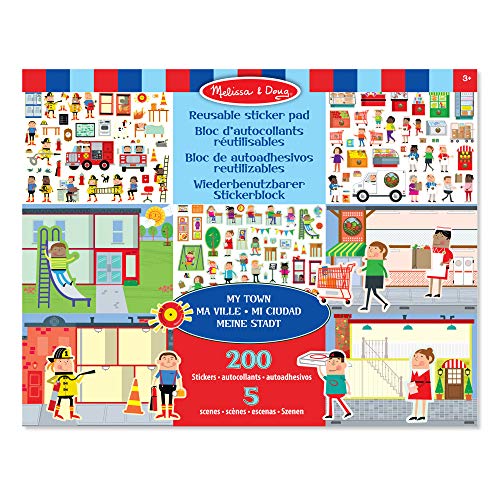 Melissa & Doug Wiederverwendbare Stickerbücher Meine Stadt | Reiseaktivitäten für Kleinkinder | Wiederverwendbare Sticker ideal für unterwegs im Auto oder Flugzeug |Kinderbücher Alter 3-4 Jahre von Melissa & Doug