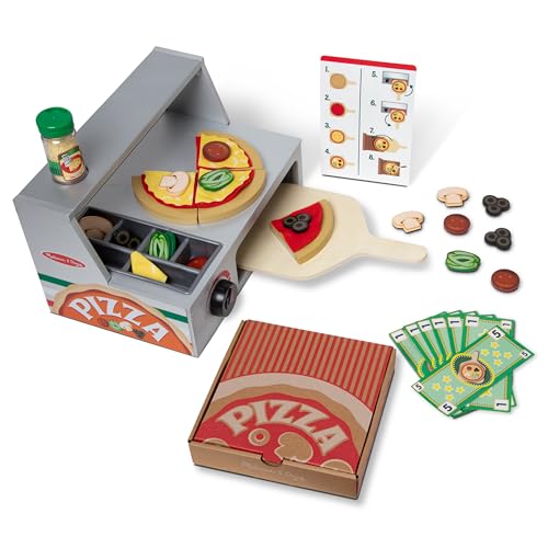 Melissa & Doug Pizzathekenspielset zum Belegen und Backen von Pizza | Fantasiespiel | Essensspiel | 3+ | Geschenk für Jungen oder Mädchen von Melissa & Doug