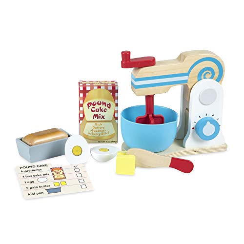 Melissa & Doug 19840 Wooden Make-a-Cake Mixer Set | Pretend Play | Play Food | 3+ | Gift for Boy or Girl von Melissa & Doug