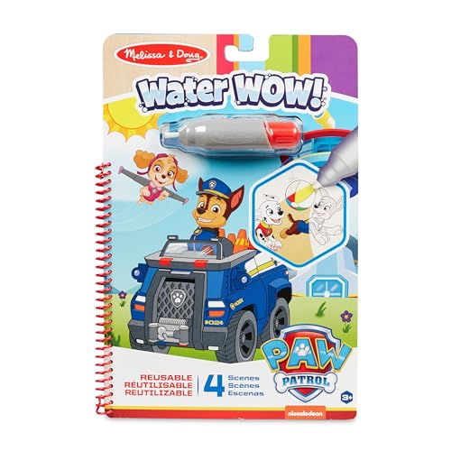 Melissa and Doug PAW Patrol Chase Water Wow Malbuch mit Wasserstift, Wasser , Wassermalbuch ab 3 4 5 6 Jahre, Wasserzauber , Malbücher für Kinder von Melissa & Doug