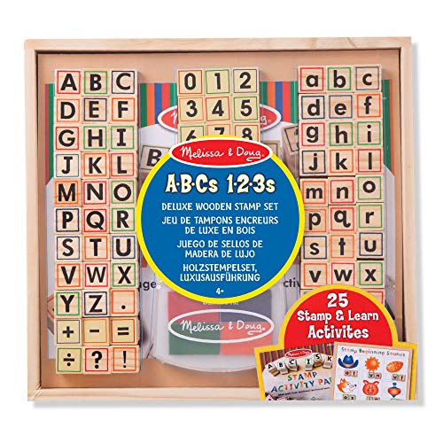 Melissa & Doug 40118 Stempelset mit Buchstaben und Zahlen aus Holz von Melissa & Doug