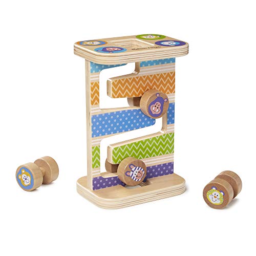 Melissa & Doug 40125 First Play Safari Zick-Zack-Turm aus Holz mit 4 rollenden Teilen (5 Teile) von Melissa & Doug