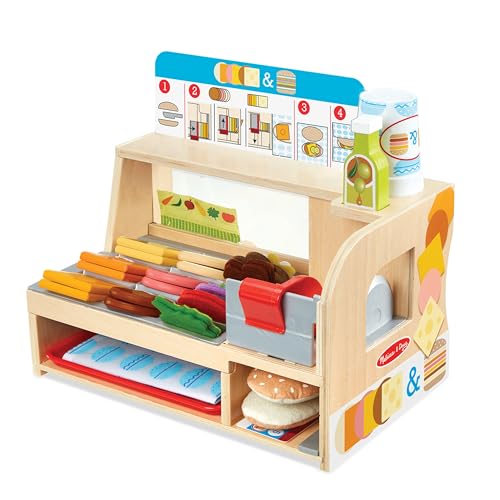 Melissa & Doug hölzerne Schneiden und Stapeln Sandwich Counter | Rollenspiel Holzspielzeug | Food Game | 3+ | Geschenk für Jungen oder Mädchen, 13.5 x 8 x 8.5 cm von Melissa & Doug