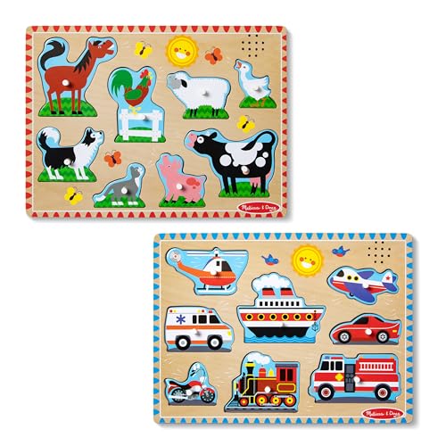 Melissa & Doug 50252 Sound Puzzle Bundle – Bauernhoftiere und Fahrzeuge von Melissa & Doug