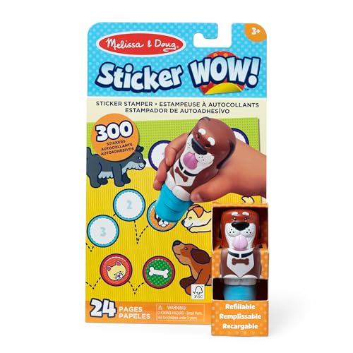 Melissa & Doug WOW Hunde-Sticker-Stempel-Set mit 300 Stickern, Aufkleberstempel & Aktivitätenblock von Melissa & Doug