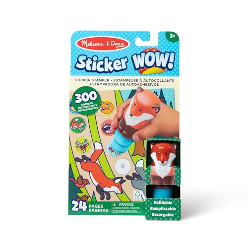 Melissa & Doug 50841 Wow 24-seitiger Aktivitätenblock Stempel, 300 Sticker, Kunst und Handwerk, Sammelfigur – Fuchs, Multi Color von Melissa & Doug