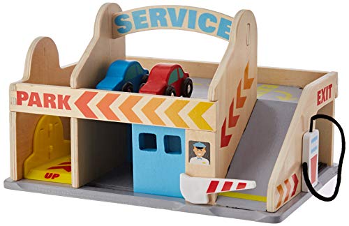 Melissa & Doug Tankstelle mit Parkhaus | Fahrzeuge und Züge aus Holz | LKWs und Fahrzeuge | 3+ | Geschenk für Jungen oder Mädchen, Gold von Melissa & Doug