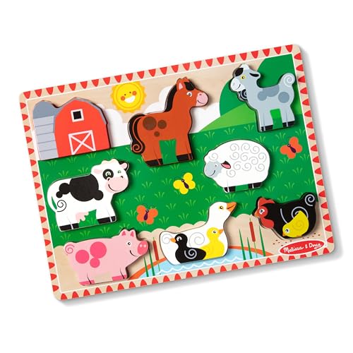 Melissa & Doug Bauernhof Spieltiere Puzzle - 8-teiliges Holzpuzzle mit dicken Puzzleteilen als eigenständige Spielfiguren, zum Puzzlen und fantasievollem Spielen, für Kinder ab 2 Jahren Melissa & Doug Bauernhof Spieltiere Puzzle - 8-teiliges Holzpuzzle mit dicken Puzzleteilen als eigenständige Spielfiguren, zum Puzzlen und fantasievollem Spielen, für Kinder ab 2 Jahren von Melissa & Doug