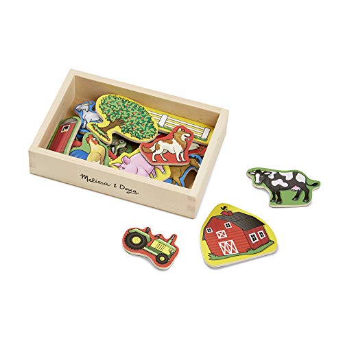 Melissa and Doug Magnete Bauernhof und Tiere Holz, Magnete Kinder, Magnettiere für Magnettafel Kinder und Kühlschrankmagnete Kinder, Magnet Spielzeug Kinder, Magnetspiel ab 2 3 4 von Melissa & Doug